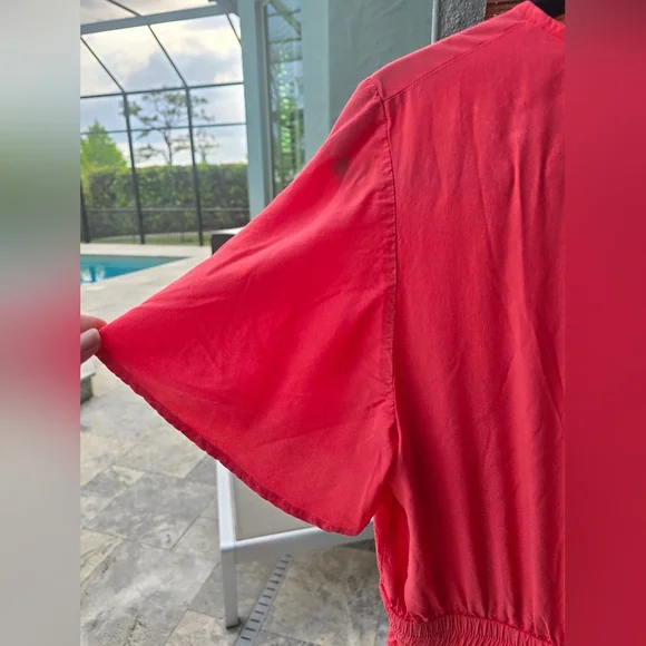 Tommy Bahama Oliana High Low Maxi Dress Paradise Coral Pink Women's Medium - Picture 7 of 15